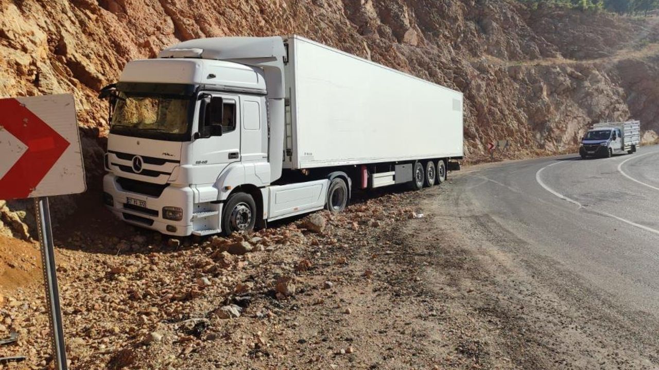 Erzincan’da tır yoldan çıktı