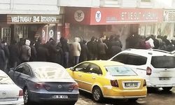 Erzurum'da eksi 12 derecede ucuz et kuyruğu