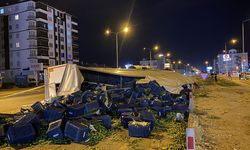 Sebze yüklü tır devrildi: Yollar kapandı