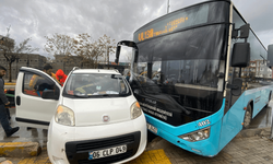 Halk otobüsü ile ticari araç çarpıştı: 1 yaralı