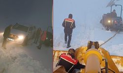 Antalya'da kar geçit vermedi! Mahsur kalan 3 kişi 4 saatlik çalışmayla kurtarıldı
