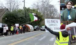 Blinken'ın evinin önünde protesto! "Gazze'de acil ateşkes"