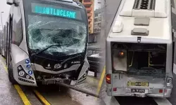 İstanbul'da korkutan kaza! İki metrobüs çarpıştı!
