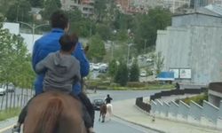 Başakşehir’de ilginç görüntü! Trafikte atlarla dolaştılar