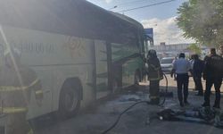 Balıkesir'de yolcu otobüsünde yangın paniği