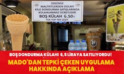 Boş dondurma külahı 6,5 liraya satılıyordu... MADO'dan tepki çeken uygulama hakkında açıklama