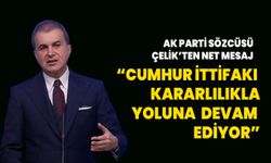 AK Parti Sözcüsü Çelik: Cumhur İttifakı yoluna devam ediyor