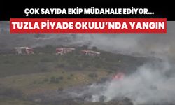 Tuzla Piyade Okulu arazisinde yangın çıktı