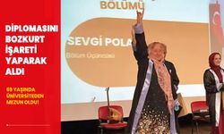 69 yaşında üniversiteden mezun oldu! Diplomasını bozkurt işareti yaparak aldı