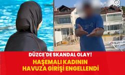 Düzce'de skandal olay! Haşemalı kadının havuza girişi engellendi