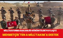 Milli Savunma Bakanlığı görüntüleri paylaştı! Mehmetçik'ten A Milli Takım'a destek