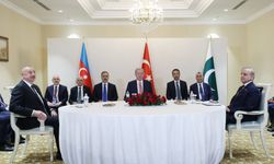 Cumhurbaşkanı Erdoğan, Aliyev ve Şerif ile bir araya geldi