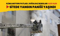 Antalya'da klima motoru patladı, doğalgaz boruları alev aldı! Sitede yangın paniği yaşındı