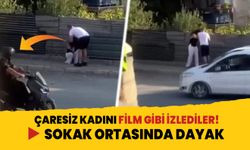 Yardım çığlığına rağmen film gibi izlediler! İzmir'de sokak ortasında kadına dayak!