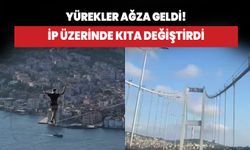 Yürekler ağza geldi! İp üzerinde kıta değiştirdi