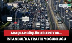 İstanbul'da trafik yoğunluğu... Ana arterlerde araçlar güçlükle ilerliyor