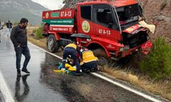 Yangın arazözü yoldan çıktı : 3 kişi yaralandı