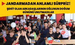 Jandarma, 2016'da şehit olan arkadaşlarının oğlunu unutmadı! Küçük çocuğa sürpriz doğum günü kutlaması