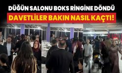 Düğün salonu boks ringine döndü: Davetliler bakın nasıl kaçıştı!