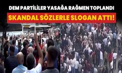 DEM Partililer yasağa rağmen toplandı: Skandal sözlerle slogan attı!