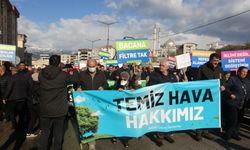 İlçede dikkat çeken protesto, “Kirli havada solumak istemiyoruz”