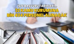 32 kamu kurumuna bin 434 personel alınacak