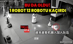 Görüntüler Çin'den! 1 robot 12 robotu kaçırdı