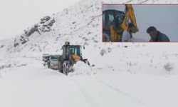 Siirt'te kar yolları kapattı! Mahsur kalan yolcu minibüsünü ekipler kurtardı