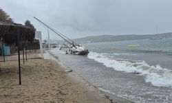 Bodrum'da fırtına ve yağış etkili oldu