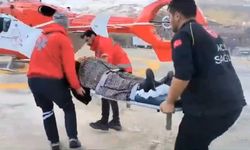 Hamile kadın ambulans helikopterle hastaneye ulaştırıldı