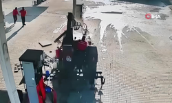 Petrol istasyonunda korku dolu anlar! O anda kamera kayıttaydı