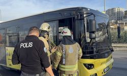 Sancaktepe'de seyir halindeki İETT otobüsünde yangın