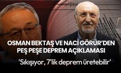 Osman Bektaş ve Naci Görür'den peş peşe deprem açıklaması: 'Sıkışıyor, 7'lik deprem üretebilir'