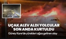 Güney Kore'de yürekleri ağza getiren olay! Uçak pistte alev aldı, yolcular son anda kurtuldu