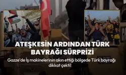 Gazze'de ateşkes sonrası Türk bayrağıyla duygulandıran anlar!