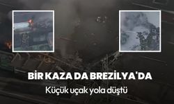 Brezilya'da küçük uçak caddeye düştü