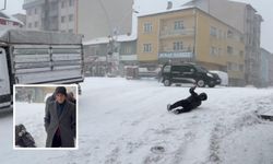 Ağrı'da cadde ve sokaklar buz pistine döndü