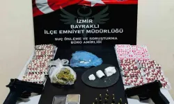 İzmir'de kümeste tabanca ve uyuşturucu madde bulundu