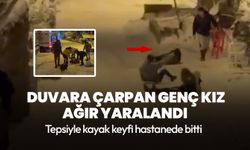 Bartın'da tepsiyle kayan genç kız duvara çarparak ağır yaralandı