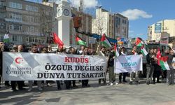 Tekirdağ'da İsrail'in Gazze'ye yönelik saldırıları protesto edildi