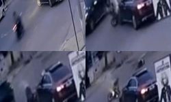 Otomobile çarpan motosikletli takla atıp yere düştü: O anlar kamerada!