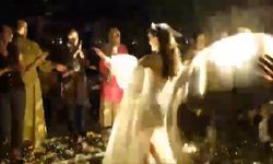 Disko topu gelinin üstüne düştü! O anlar kamerada...