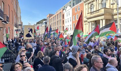 İrlanda'da Filistin'e destek gösterisi yapıldı