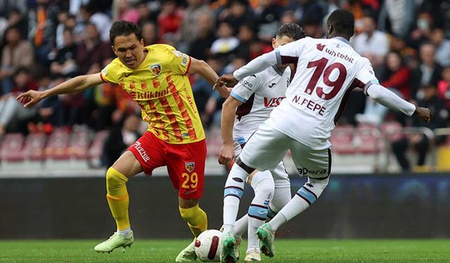 Trabzonspor zorlu Kayserispor deplasmanında 3 puanı 2 golle aldı