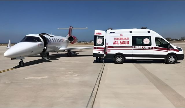 Ambulans uçak 3 günlük hasta bebek için havalandı