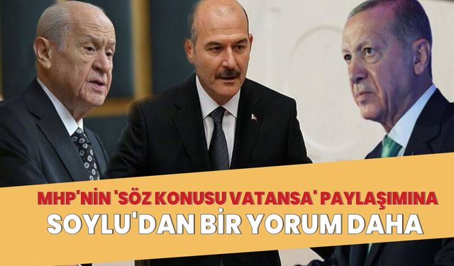 MHP'nin paylaşımına Soylu'dan destek