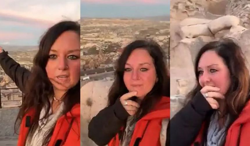Kapadokya'yı gezmeye gelen Rus turist ezan sesini duyunca gözyaşlarını tutamadı