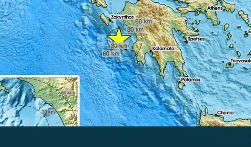 Yunanistan'da 6 büyüklüğünde deprem