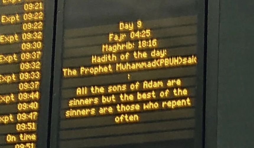 Londra tren istasyonuna Hz. Muhammed'in hadisini yansıttılar