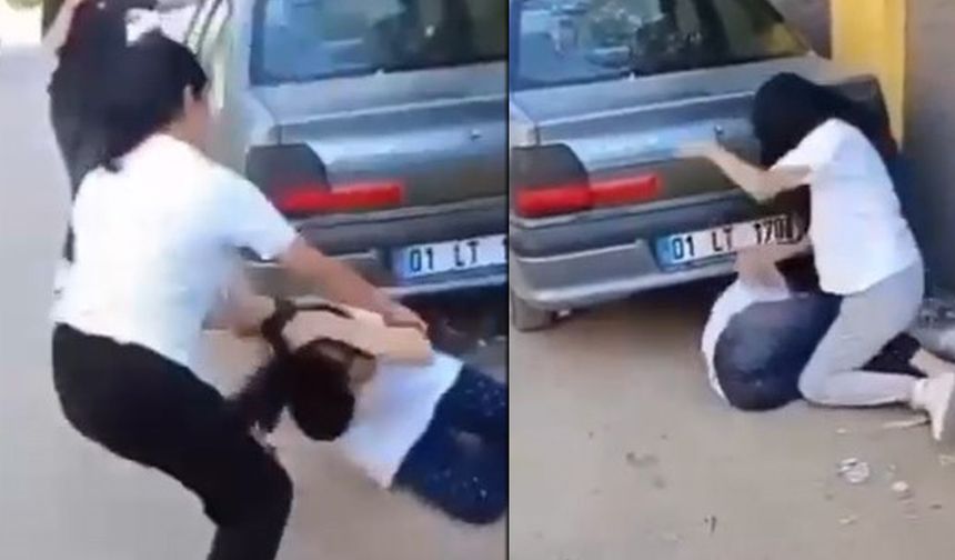 Tekme ve yumruklarla dövdüler! Adana'da kızların ‘küfür' kavgası kamerada!